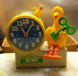 Vintage Seasame Street Big Bird Talking Alarm Clock.  Clock.