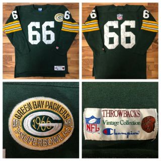 Ray Nitschke Green Bay Packers Champion Throwback Jersey Vintage 90 