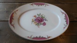 Vintage 1924 Rosenthal Kings Rose Pattern Platter 12.  5 X 8.  75 Inches