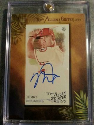 2019 Topps Allen & Ginter Mike Trout Mini Framed Auto Autograph Sp Angels Rare