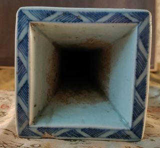 A blue and white,  Qing dynasty,  19th century,  Incense Holder or Altar Vase 7