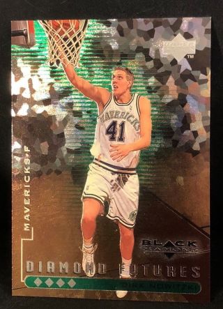 DIRK NOWITZKI 1998 - 99 Black Diamond QUADRUPLE Rookie Card 92 Ser d /50 RARE 2