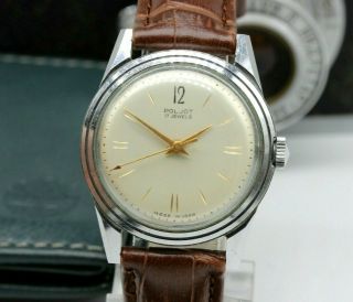 1950s Poljot 1mchz Kirova Mens Dress Watch Wristwatch 17 Jewels Ussr Vintage