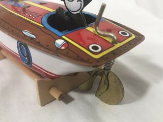 Vintage Schylling Collector Series Felix The Cat Wind Up Tin Litho Speed Boat 5