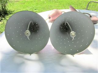 2 Rare Vintage Mid Century Modern Atomic Retractable Pull Down Ceiling Lights 7