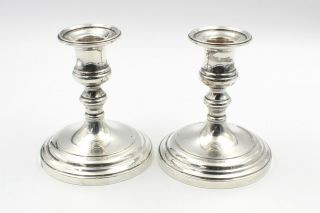 ANTIQUE S.  KIRK & SON STERLING SILVER CEMENT FILLED CANDLE STICKS 5953 2