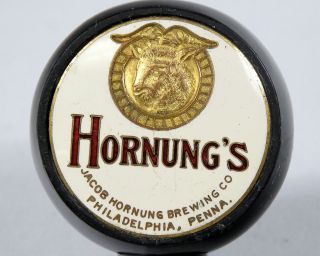 Vintage Hornung ' s Beer Ball Tap Knob Handle Philadelphia Pennsylvania Ram Head 2
