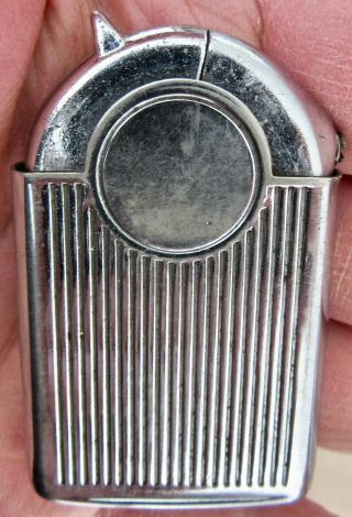 Rare Vintage " Speed " Pipe Lighter Art Deco Made In Usa Arched Top Silver Pocket