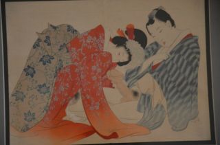 Erotic Woodblock,  Shunga,  19th Century