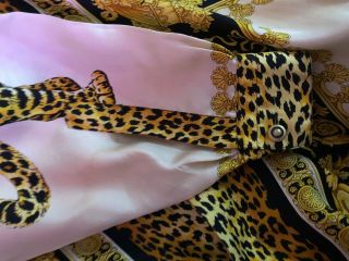 Rare Vtg Gianni Versace V2 Leopard Print Silk Shirt XL 9