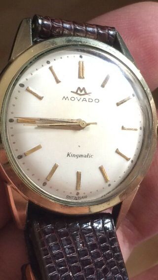 Vintage 14k Gf:movado Kingmatic Sub - Sea 28 Jewel - Automatic Men 