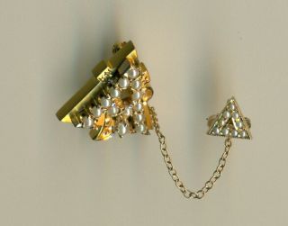 Vintage Alpha Gamma Delta sorority fraternity gold pearl Minnesota pin - Wow 2