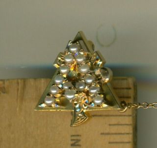 Vintage Alpha Gamma Delta sorority fraternity gold pearl Minnesota pin - Wow 4