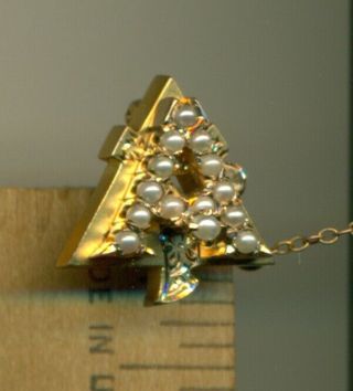 Vintage Alpha Gamma Delta sorority fraternity gold pearl Minnesota pin - Wow 5