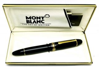 Vintage C.  1990 Montblanc 149 Fountain Pen 18c Tri - Tone F Nib -