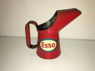 RARE VINTAGE ESSO OIL CAN 1 PINT LOVELY EXAMPLE IN. 2