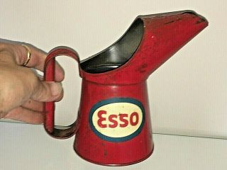 RARE VINTAGE ESSO OIL CAN 1 PINT LOVELY EXAMPLE IN. 3