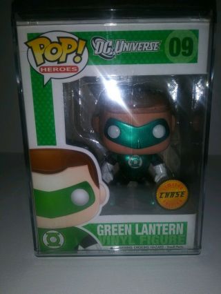 Funko Pop Heroes Dc Universe Green Lantern 09 Chase Metallic Bobble Head Rare