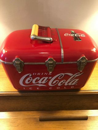 Vintage Coca Cola Coke Coolbox Cooler Radio Cd Player 2 Speakers -