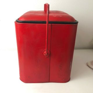 Vintage Coca Cola Red Cooler Ice Chest Pout Picnic 50s Rare Coke 3