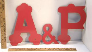 Vintage Cut Out Hanging Sign Letters A&p Atlantic & Pacific Grocery Store 9 3/4 "