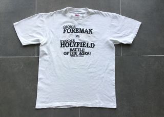 90s Boxing Vintage T Shirt - George Foreman Vs Evander Holyfield 1991 Fight - Xl
