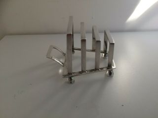 Vintage Art Deco Sterling Silver 3 Slice Toast Rack. 3