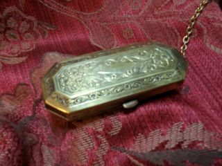 Antique Ornate Metal 3 Coin Holder.  German Silver.  One Of A Kind 7