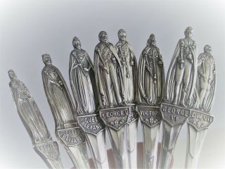 Antique Silver Kings & Queens Of Britain Spoons Hallmarked Sheffield 1936 144g