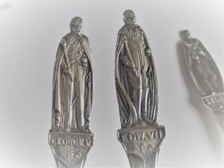 Antique silver Kings & Queens of Britain spoons hallmarked sheffield 1936 144g 7