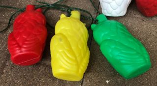 RETRO Vintage OWL Party Lites String 7 Camping Rv Patio Blow Mold Lights 8