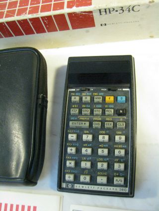 Vintage Hewlett Packard Hp 34c Calculator 1980