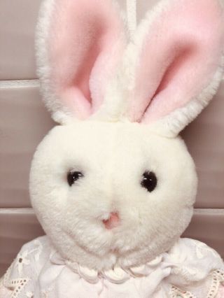 VTG EDEN Bunny Rabbit Floral Body Lace Collar Floppy Stuffed Plush 2