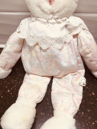 VTG EDEN Bunny Rabbit Floral Body Lace Collar Floppy Stuffed Plush 5