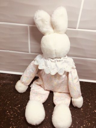 VTG EDEN Bunny Rabbit Floral Body Lace Collar Floppy Stuffed Plush 6