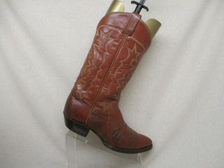 Vtg Tony Lama Brown Leather Lizard Skin Cowboy Boots Mens Size 10.  5 D - 8030
