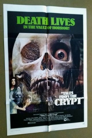 Tales From The Crypt Vintage U.  S.  1 - Sheet Poster 1972 Folded Glossy Vg,