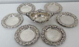 18 - 1900’s Six Sterling Silver Small Table Dishes & One Deeper Dish - 7 Total