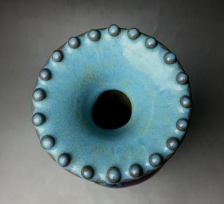 Rare Chinese porcelain Jun kiln red & blue glaze tiger head vase 5
