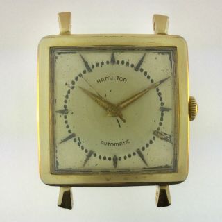 C.  1950s Vtg Hamilton K - 405 Automatic 10k Gold - Filled - Square Case - Watch Running