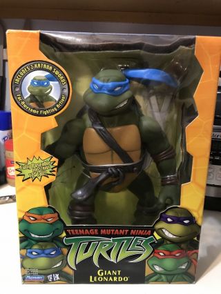 Playmates 13 Inch Teenage Mutant Ninja Turtles Leonardo Boxed Figure Vintage