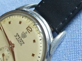 Very Stylish Vintage Gents Oberon 1940s Wrist Watch,  Swiss Made,  Fully Serviced 6