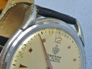 Very Stylish Vintage Gents Oberon 1940s Wrist Watch,  Swiss Made,  Fully Serviced 8