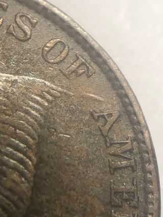 1858/7 Flying Eagle Penny Rare Au Details Sharp Authenticated