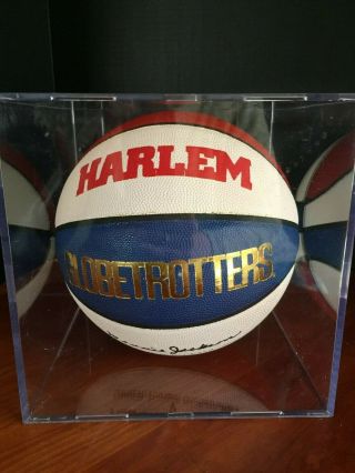 Vintage Harlem Globetrotter Baden Basketball In Ballqube Holder