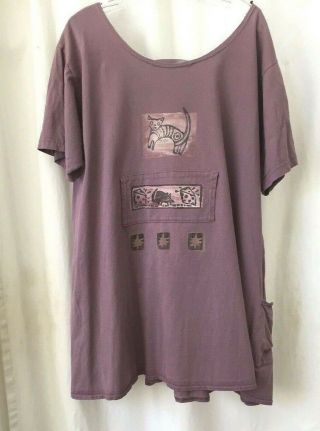 Blue Fish Clothing Vintage Cat Tunic Top - Dress OS Cat and Mouse 3