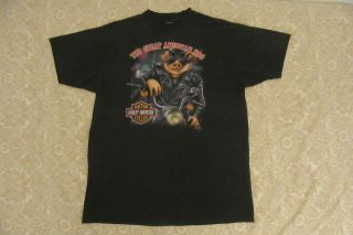Vintage Harley Davidson 90s 91 The Great American Hog 3d Emblem Tshirt Las Vegas