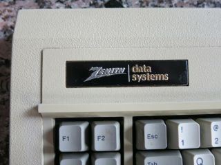 Vintage Zenith Data Systems XT Keyboard with Alps Green Linear 6