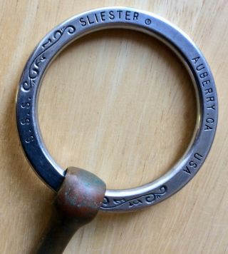 Vintage Sliester Snaffle Bit 5 1/4” Copper Mouth,  Engraved Fancy Rings,  Vhtfi