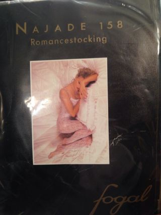 Rare Fogal Najade 158 Romancestocking Black Lace Bodystocking L Vintage Htf
